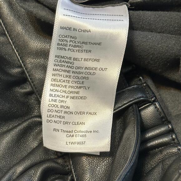 Laundry by Shelli Segal Faux Leather Belted Mini Skirt XL Black Edgy NWT Pockets - Picture 7 of 7